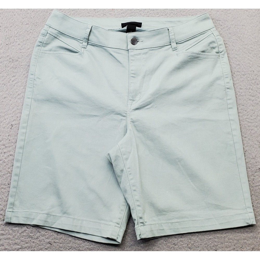 Lane Bryant Chino Shorts Womens 18 Green High Rise Flat Front Hiking Outdoor